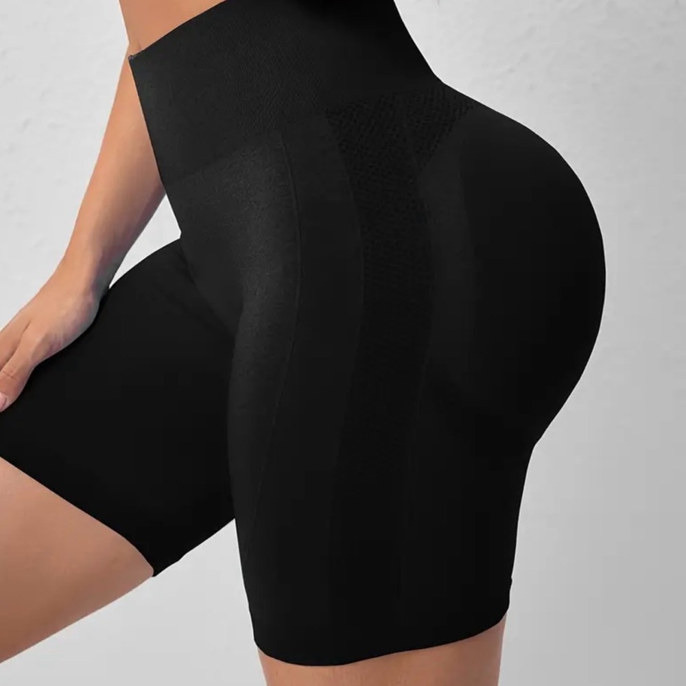 Black High-Waisted Biker Shorts